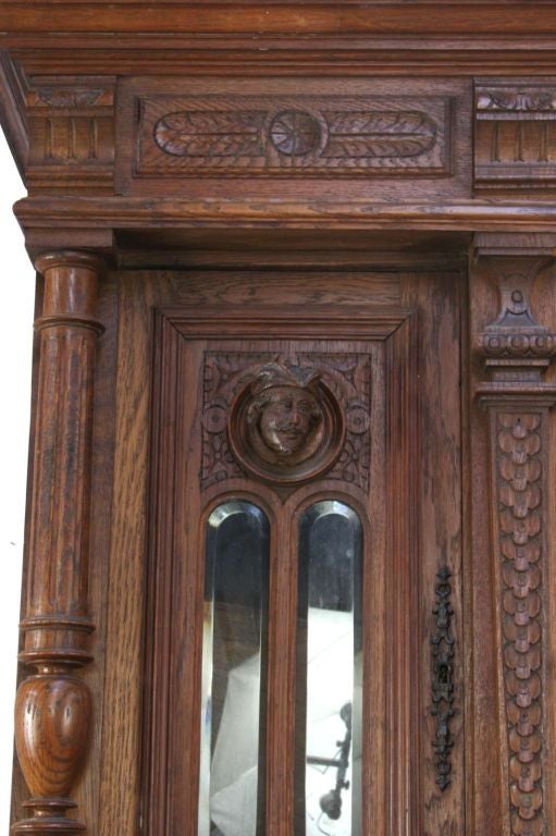 Oak Antique French Renaissance Carved Buffet Troubadour