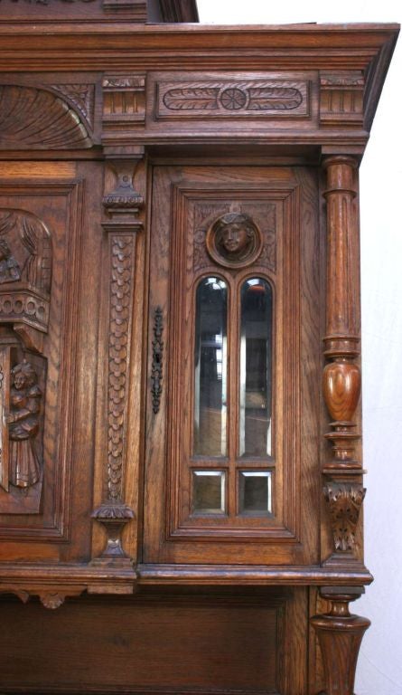 Antique French Renaissance Carved Buffet Troubadour 3
