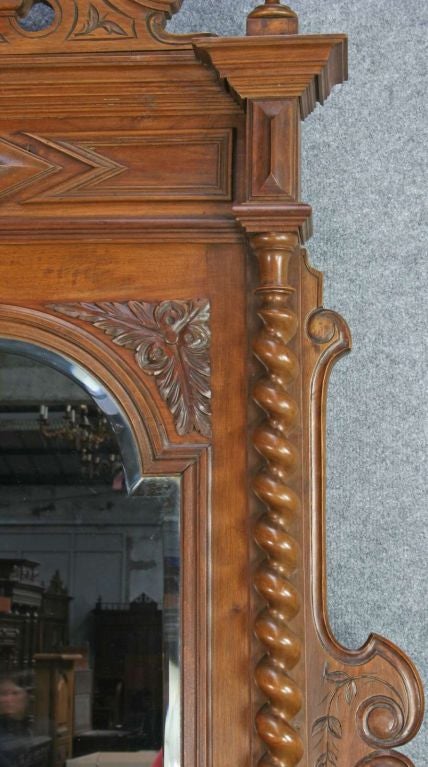 Antique French Walnut Marble Hunting Vanity Dresser For Sale 6