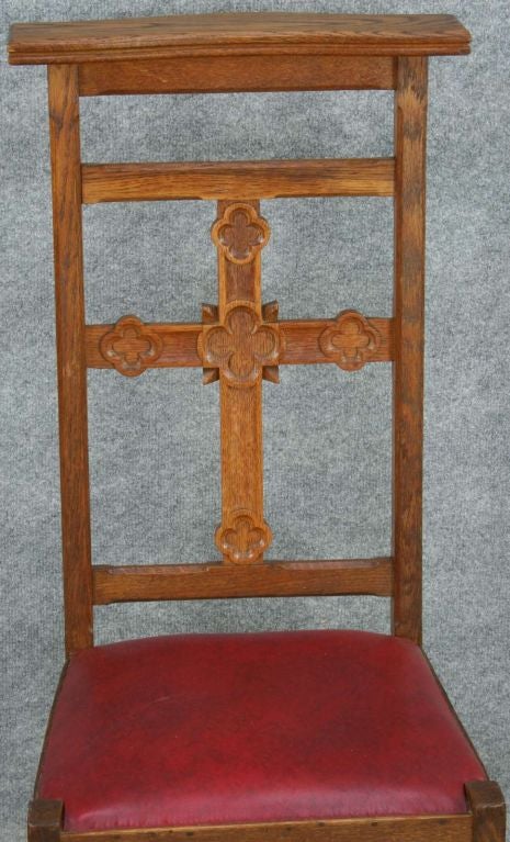 Vintage French Gothic Prie Dieu Prayer Chair Kneeler For Sale 2