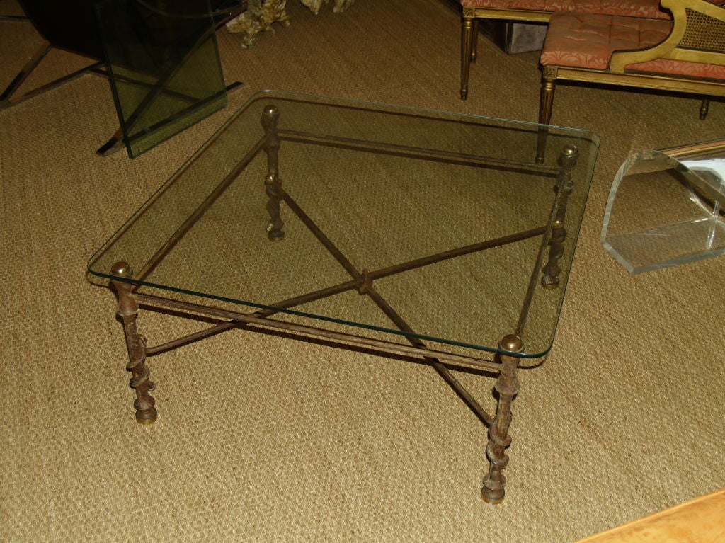 Oxidized Iron Tassled Coffee Table