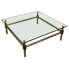 Hollywood Regency Oversized Faux Bamboo Coffee Table