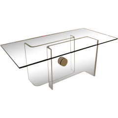 Curved Architectural Lucite Dinning Table