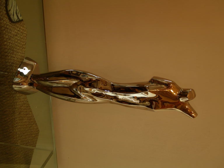 Female Torso Sculpture done in Chromed Metal