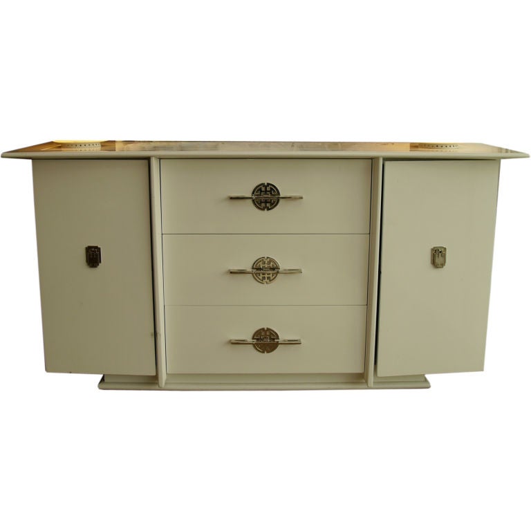 Stratford House Oriental Hollywood Regency Style Cabinet For Sale