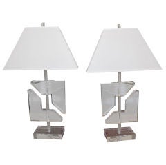 Pair of Lucite Lamps