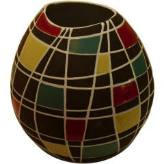 Colorful 1950
s Oval Vallauris Vase