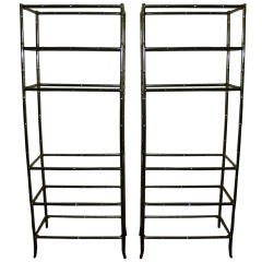 Pair of Five Tier Faux Bamboo Etageres