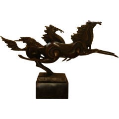 Bronze Horse Statue with Great Patina by Milo