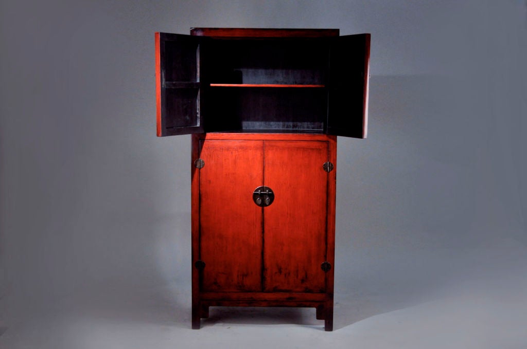 Chinese Red Cabinet with four Doors