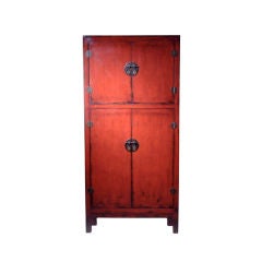 Antique Chinese Red Cabinet with four Doors