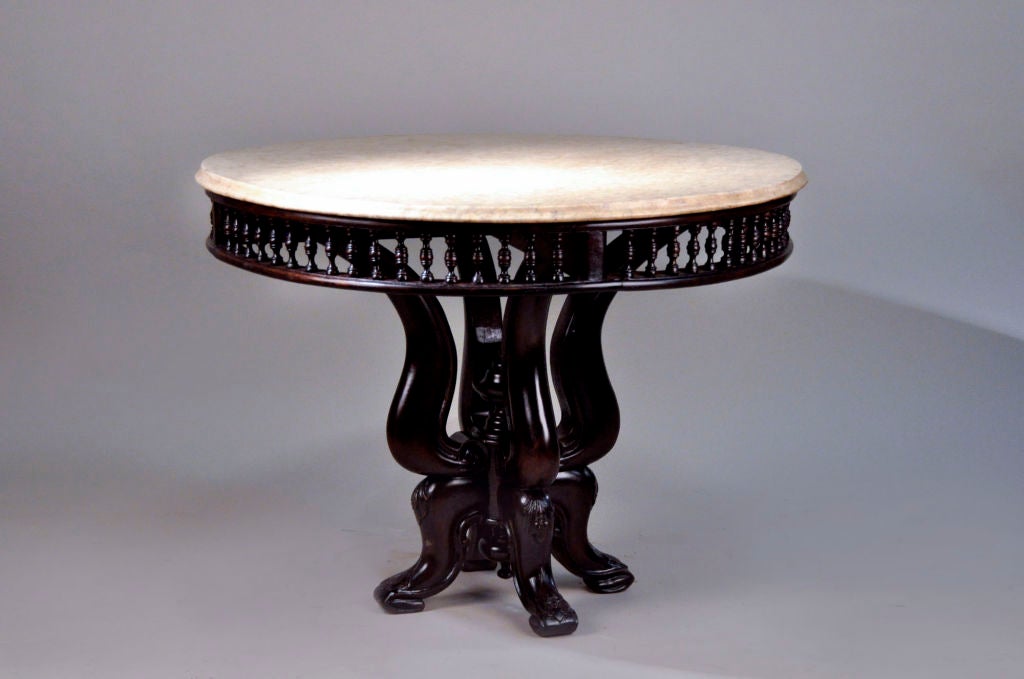 British Colonial Marble Top Table