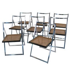 Set of 8 Chrome Folding Chairs