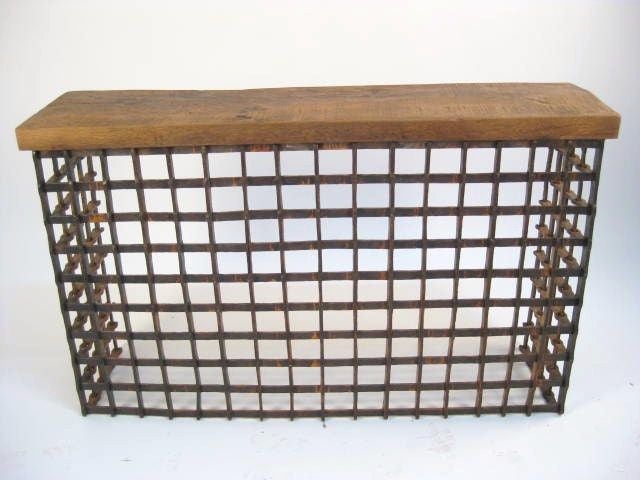 18th Century Iron Grid Console