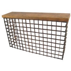 18th Century Iron Grid Console