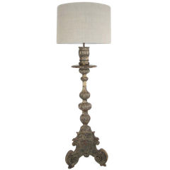 Large 18th Century Italian Silver Leaf Floor Lamp