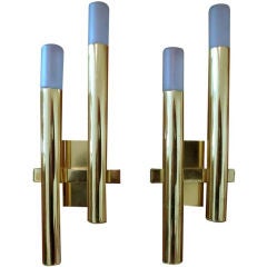 Pair of Italian Brass Candle Sconces attributed to Sciolari