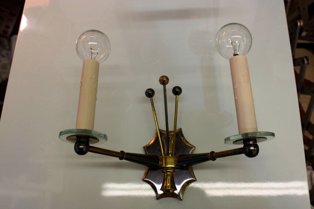 Mid-20th Century Pair of Sconces by Maison Jansen For Sale