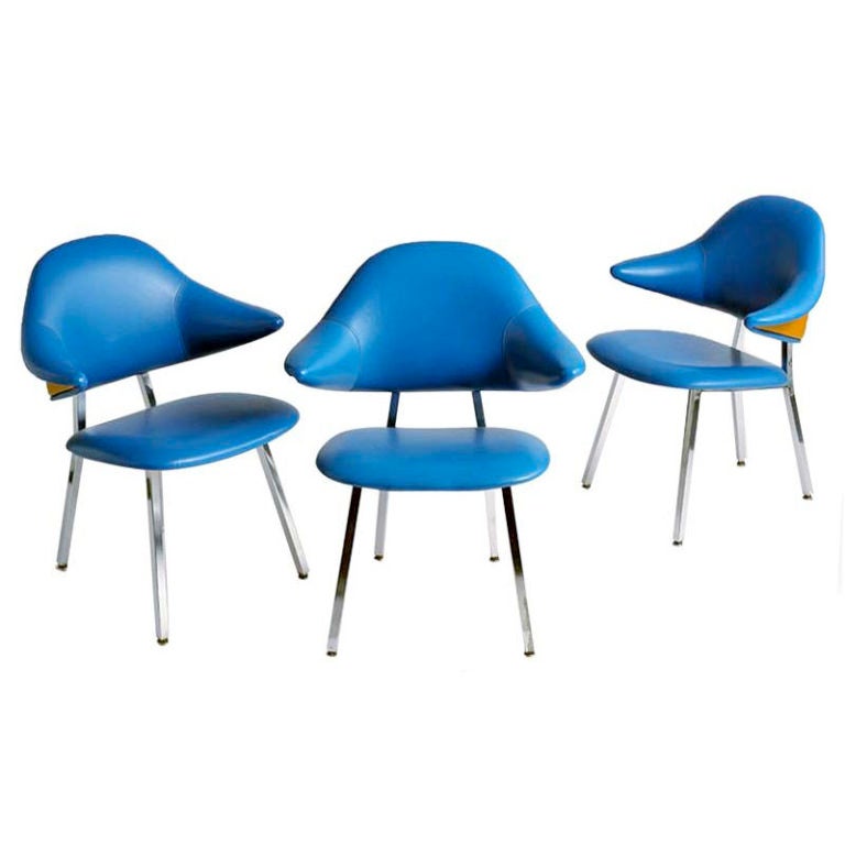 3 Vintage Shaw Walker Aluminum Chairs