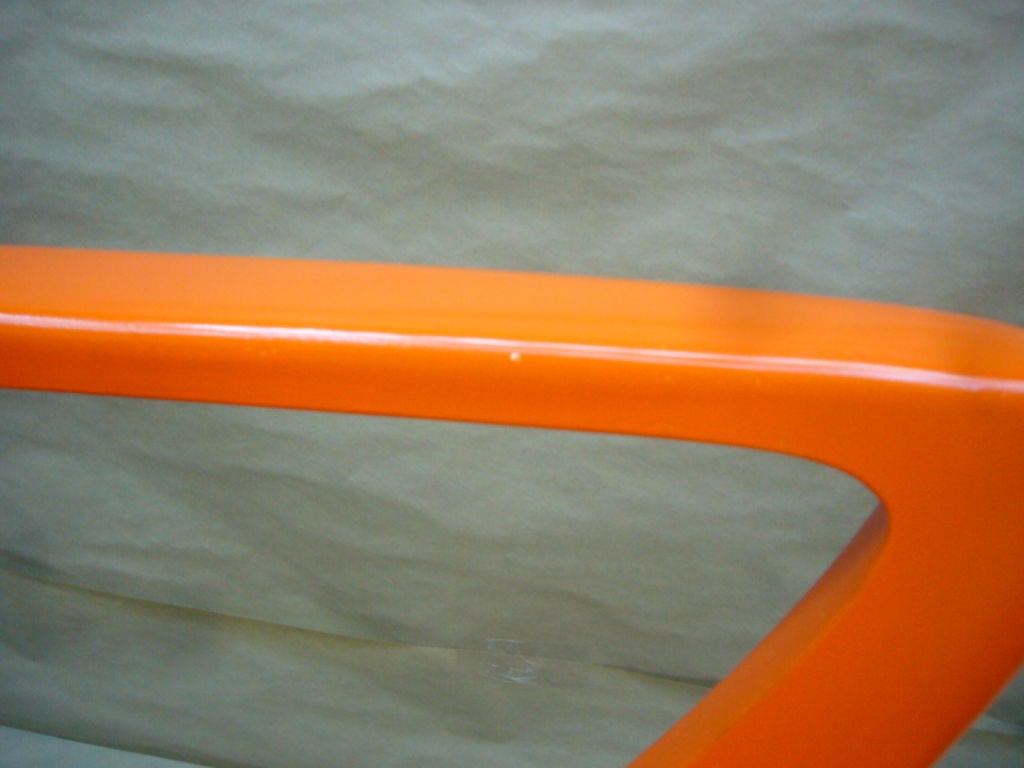 Pair of Orange 'Kangaroo' Arm Chairs by Ernst Moeckl 6