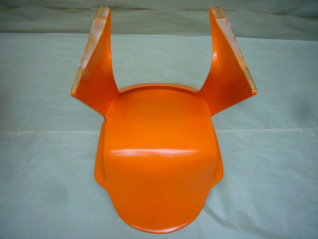 Pair of Orange 'Kangaroo' Arm Chairs by Ernst Moeckl 3