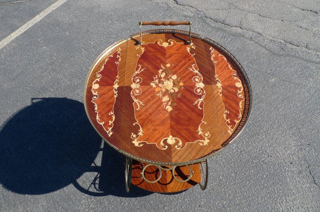 antique serving cart with wheels