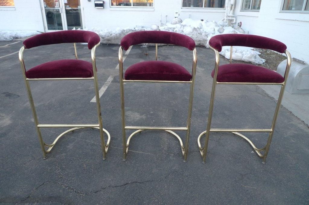 vintage brass stool