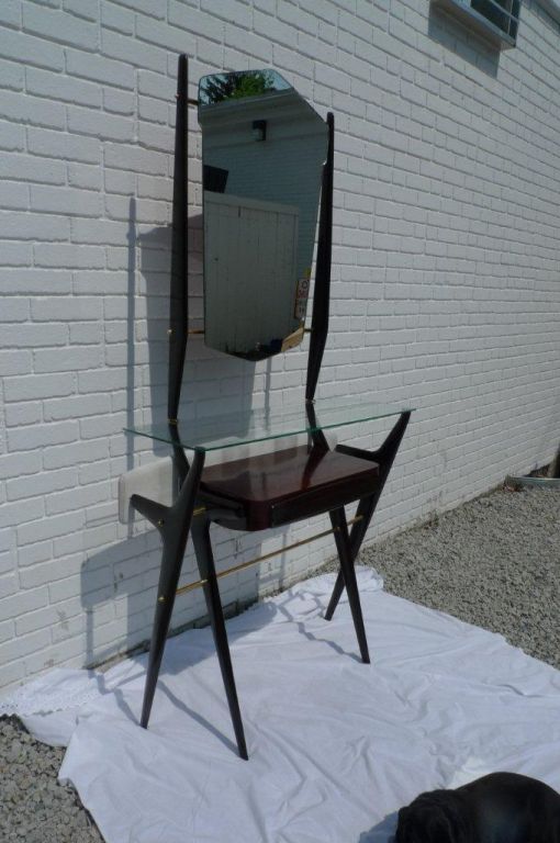 1950s Italian Hall Console with Mirror Attributed to Ico Parisi 2