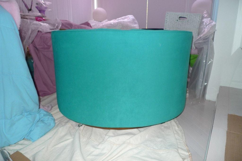 Swivel Tub Chairs in Turquoise Ultra Suede 1