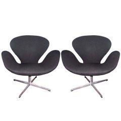 Pair of 1960's Arne Jacobsen "Swan" Chairs
