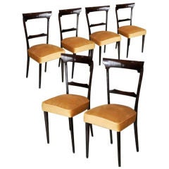 Set of 6 1950's Italian Dining Chairs in manner of Ico Parisi