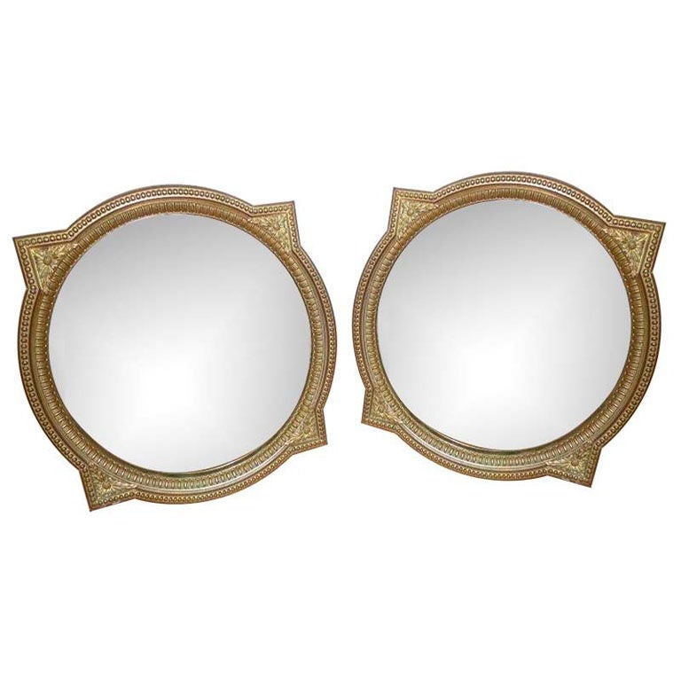 Pair of French Bronze Boudoir Mirrors For Sale