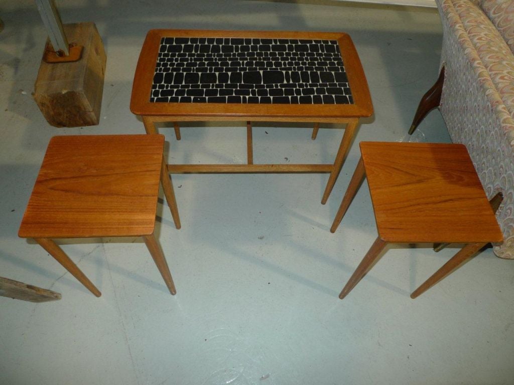 Arne Wahl Iversen for Ingemann Hansen Set of Nesting Tables In Good Condition For Sale In Hanover, MA