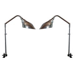 Pair of French Mid-Century Telescopic Architect's Drafting Lamps 10