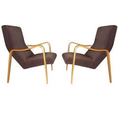 Pair of French Mid-Century Arm Chairs by Thonet