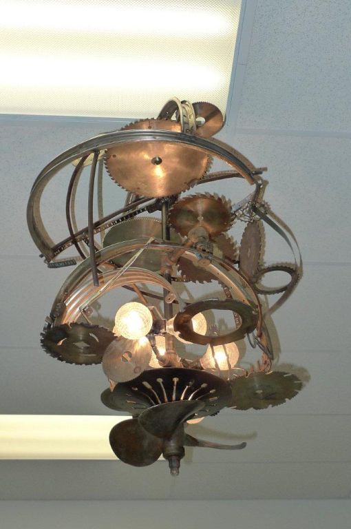 industrial orb chandelier