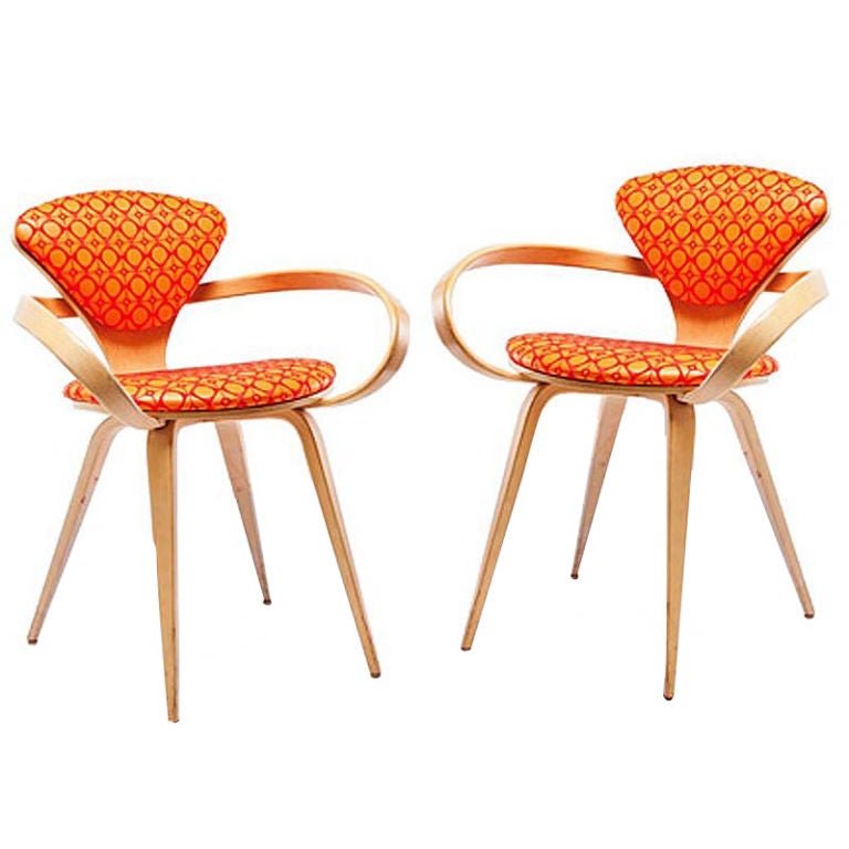 Pair of Vintage Norman Cherner Pretzel Arm Chairs