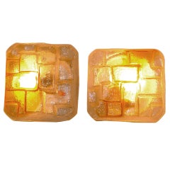 Retro Mazzega Murano Textured Glass Ceiling or Wall-Mounted Lights