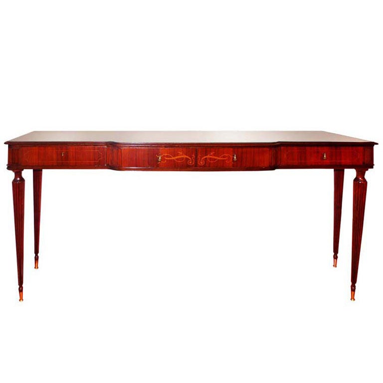 Palisandro and Mahogany Console Table Attributed to Vittorio Dassi For Sale