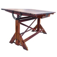 Antique 1920's Architects Drafting Table Desk