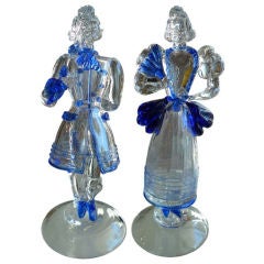 Pair of AVEM Murano Glass Figures