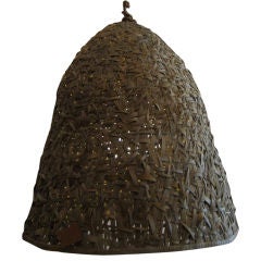 Woven Oak Bell Chandelier
