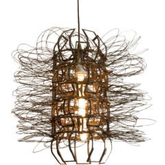 "Hyacinth" Salvaged Metal & Wire Light Fixture by Lucy Slivinski