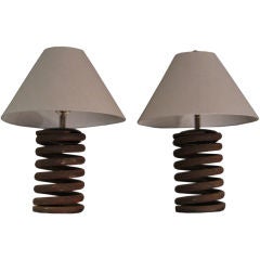 Cool Pair of Industrial Coil Lamps