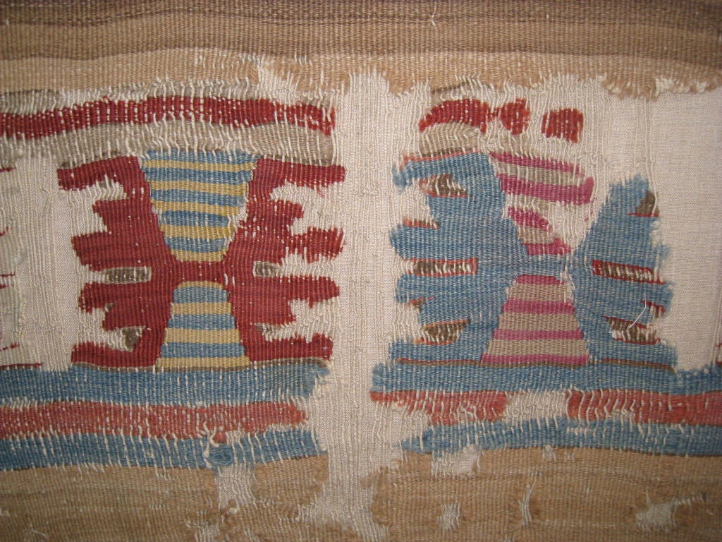 Wool Early 18th Century Mounted Kilim Rug Fragment
