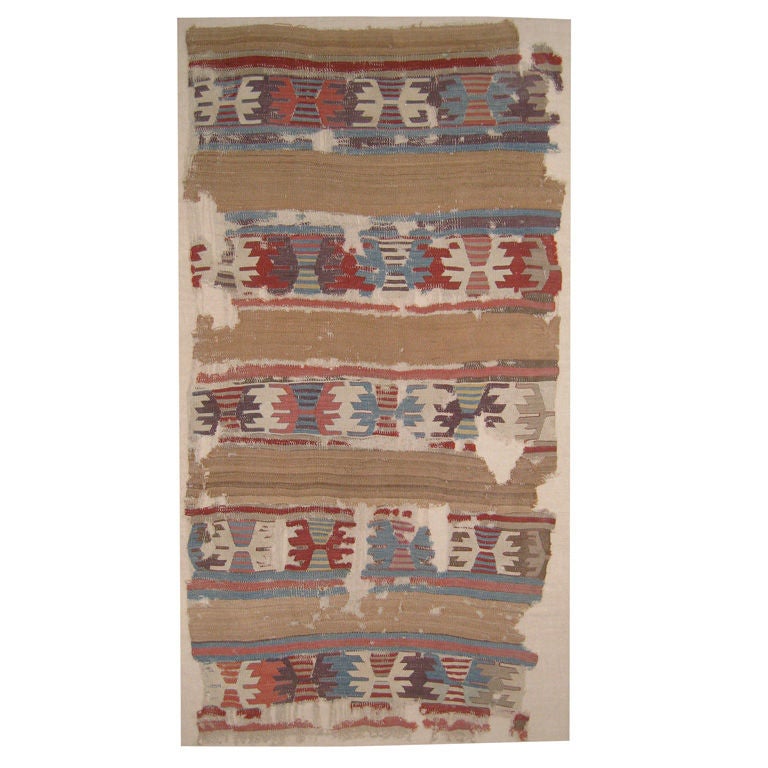 Early 18th Century Mounted Kilim Rug Fragment
