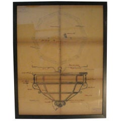 Antique José Thenée Working Drawing: Faceted Lantern