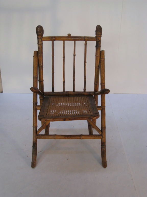Early 20th Century English Bamboo Chair In Fair Condition For Sale In Chicago, IL