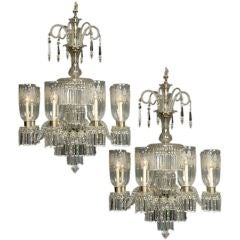 A Rare Pair of Anglo-Irish Crystal Chandeliers