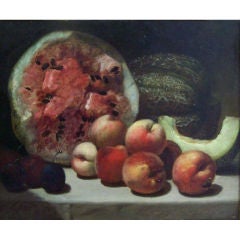 Oil on Canvas "Watermelon and Peaches"
